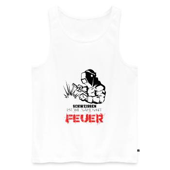 Welding Is Like Sewing With Fire - Men's Premium Organic Tank Top - white - Front - Michal (187cm)
