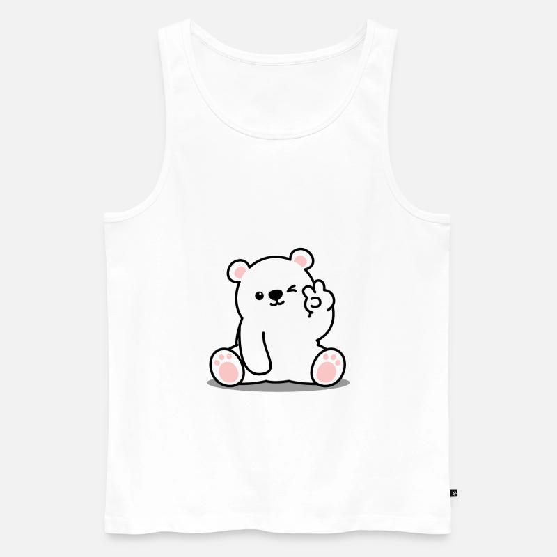 Eisbär Peace - Männer Premium Bio Tank Top - Weiß