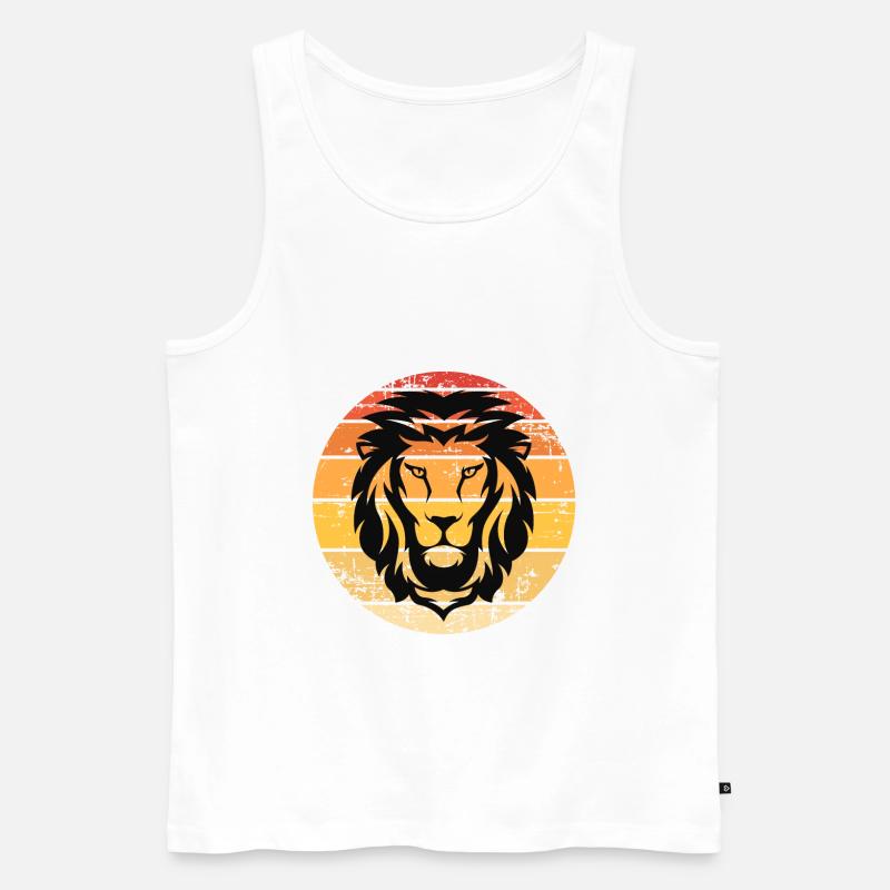 Löwe - Männer Premium Bio Tank Top - Weiß