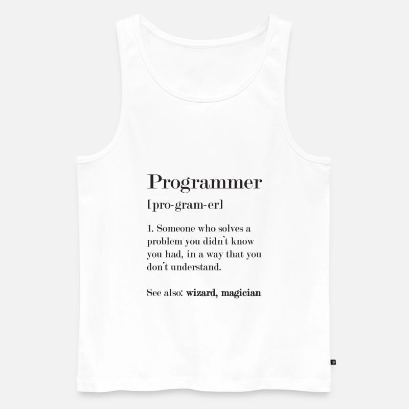 Programmer - Men's Premium Organic Tank Top - white