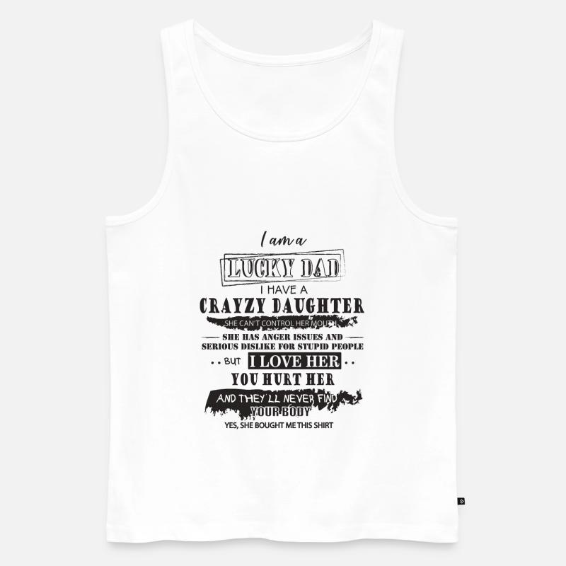 Vater Tochter - Männer Premium Bio Tank Top - Weiß