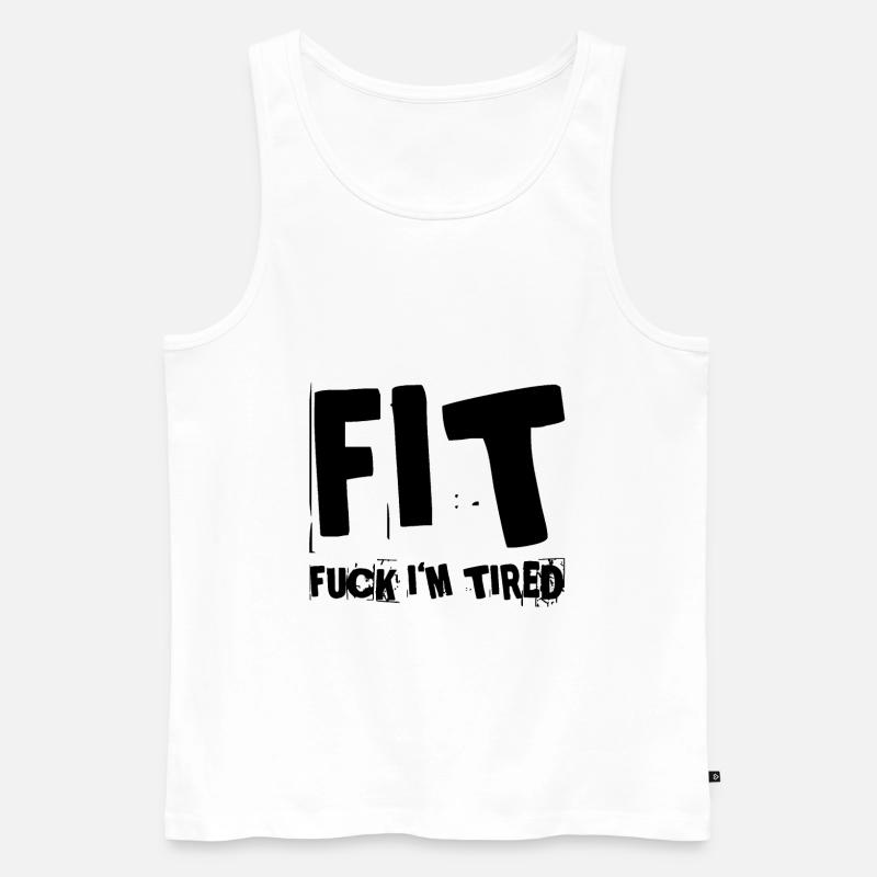 Fit Lustig - Männer Premium Bio Tank Top - Weiß