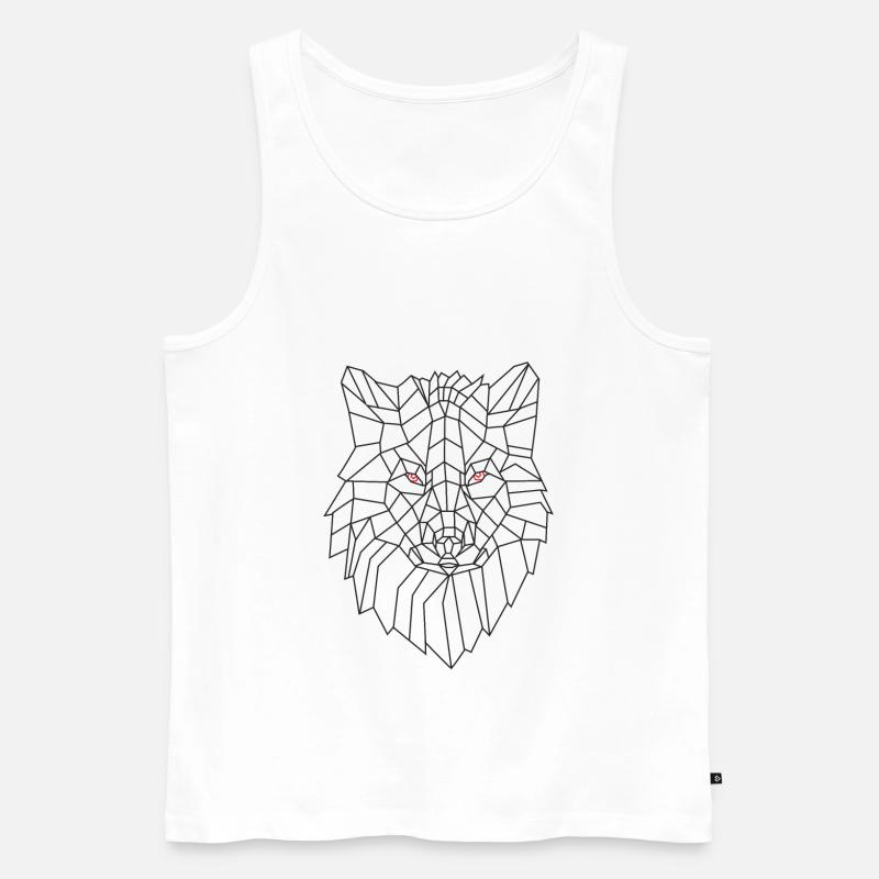 Abstrakter Wolf - Männer Premium Bio Tank Top - Weiß