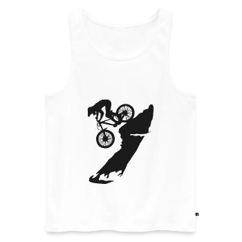 Mountain bike downhill - Men's Premium Organic Tank Top - white - Front - Michal (187cm)