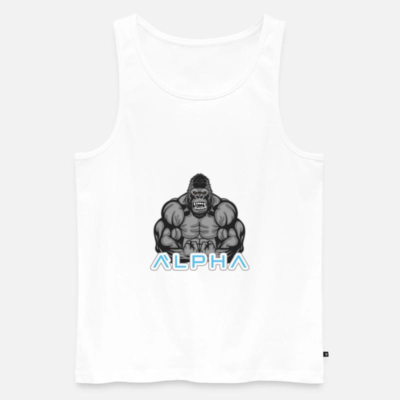 Alpha Gorilla - Männer Premium Bio Tank Top - Weiß