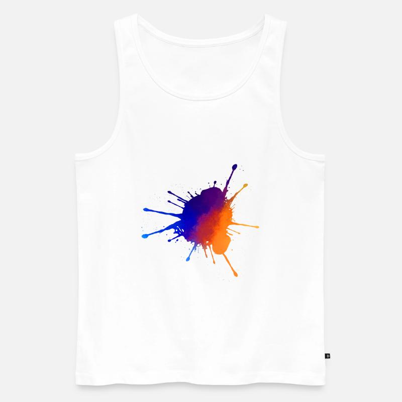 farbenfroher Klecks - Männer Premium Bio Tank Top - Weiß