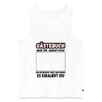 Mein 24. Geburtstag Gästebuch 24 Jahre - Männer Premium Bio Tank Top - Weiß - Vorne - Michal (187cm)