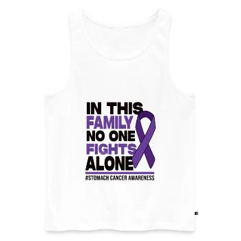 No One Fights Alone - Stomach Cancer Awareness - Männer Premium Bio Tank Top - Weiß - Vorne - Michal (187cm)