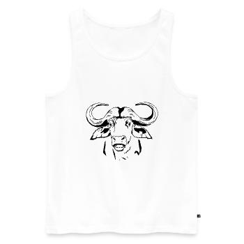 Kaffir Buffalo Eau Buffalo Buffalo Big Five - Débardeur bio Premium Homme - blanc - Devant - Michal (187cm)