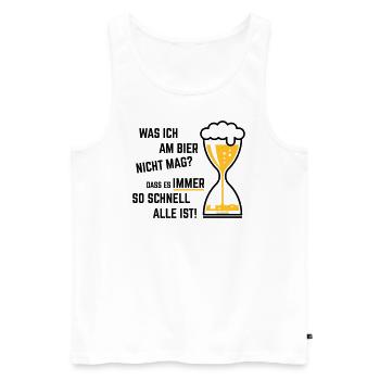 XWas Ich Am Bier Nicht Mag? (Sanduhr Bieruhr / 2C) - Männer Premium Bio Tank Top - Weiß - Vorne - Michal (187cm)