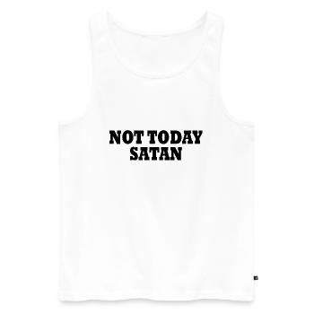 Not today satan - Men's Premium Organic Tank Top - white - Front - AI Model Male 178 light (178cm)