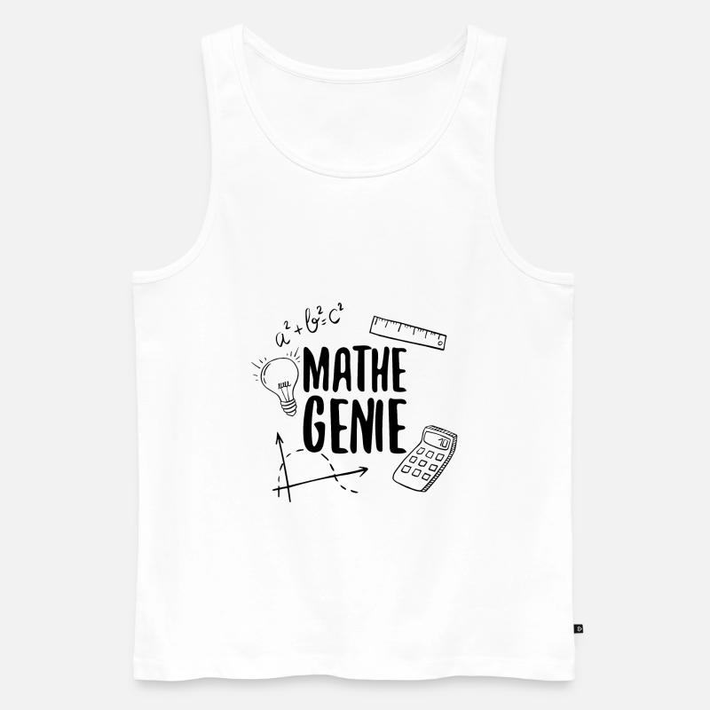 Math Genius Math Genius Math Mathematicien - Débardeur bio Premium Homme - blanc