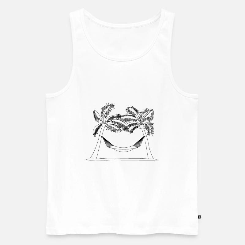 Palmen - Männer Premium Bio Tank Top - Weiß