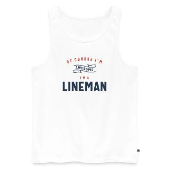 Métier de monteur de lignes - Débardeur bio Premium Homme - blanc - Devant - Michal (187cm)