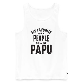 My Favorite People Call Me Papu - Grandpa - Men's Premium Organic Tank Top - white - Front - Michal (187cm)