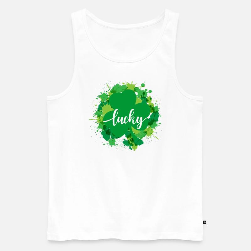 Aquarell Saint Patrick Day - Männer Premium Bio Tank Top - Weiß
