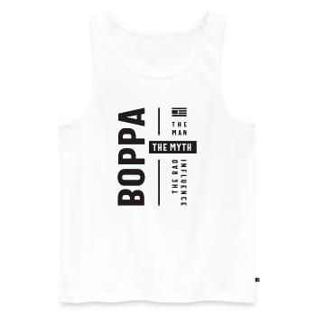 Boppa L’homme Le mythe La mauvaise influence - Débardeur bio Premium Homme - blanc - Devant - Michal (187cm)