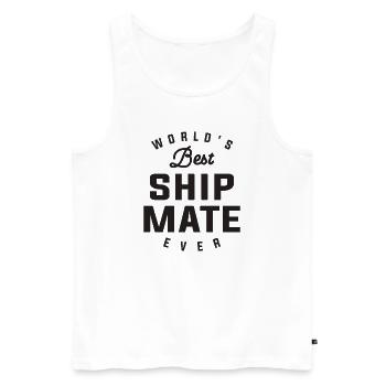 Der beste Schiffskamerad der Welt aller Zeiten - Männer Premium Bio Tank Top - Weiß - Vorne - Michal (187cm)