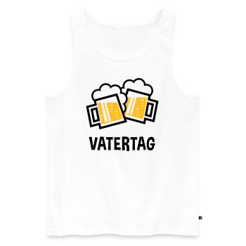 Vatertag (Bier Prosit / Bayrische Bierkrüge / 2C) - Männer Premium Bio Tank Top - Weiß - Vorne - AI Model Male 178 light (178cm)