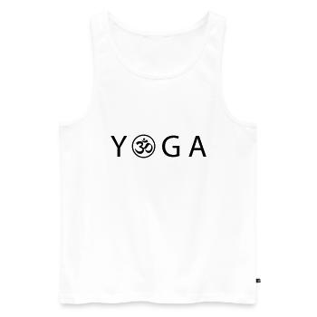 YOGA OM - Männer Premium Bio Tank Top - Weiß - Vorne - Michal (187cm)