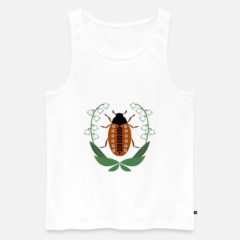 Maikäfer mit Maiglöckchen - Männer Premium Bio Tank Top - Weiß