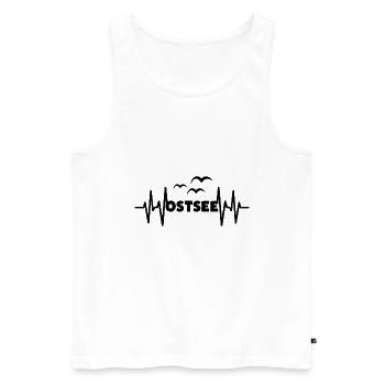 OSTSEE Herzschlag Meer Küsten Liebe - Männer Premium Bio Tank Top - Weiß - Vorne - AI Model Male 178 light (178cm)