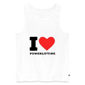 I love powerlifting - Men's Premium Organic Tank Top - white - Front - Michal (187cm)