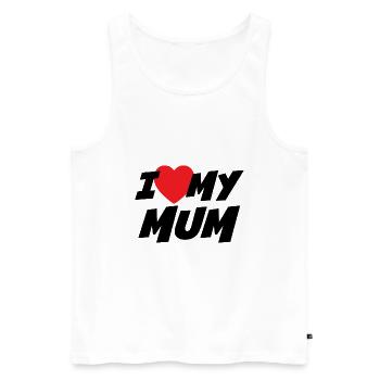J’aime ma mère - Débardeur bio Premium Homme - blanc - Devant - AI Model Male 178 light (178cm)