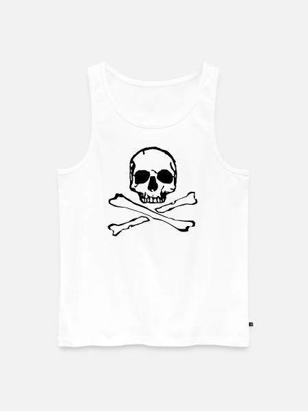 Skull Skull Bones Tattoo Style - Men's Premium Organic Tank Top - white