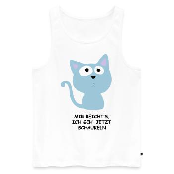 Süße Katze - Mir reichts, ich geh schaukeln - Männer Premium Bio Tank Top - Weiß - Vorne - AI Model Male 178 light (178cm)