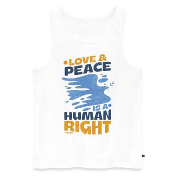 Menschenrechte Frieden - Männer Premium Bio Tank Top - Weiß - Vorne - Michal (187cm)