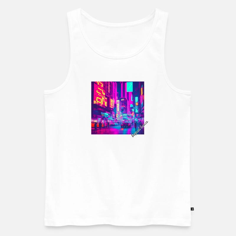 Neon Square - Männer Premium Bio Tank Top - Weiß