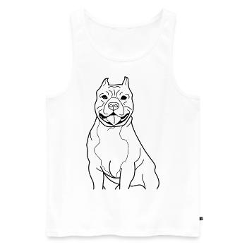 American Bully King - Der Herrscher der Straße - Männer Premium Bio Tank Top - Weiß - Vorne - Michal (187cm)