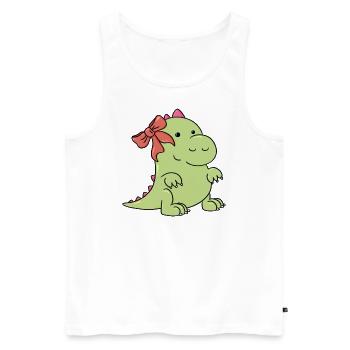 un petit dinosaure à Noël - Débardeur bio Premium Homme - blanc - Devant - AI Model Male 178 light (178cm)