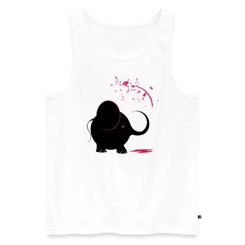 Schwarzer Elefant mit rosa Farbe - Männer Premium Bio Tank Top - Weiß - Vorne - AI Model Male 178 light (178cm)