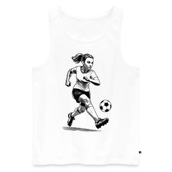 Fanliebe Frauenfußball Shirt für Siegerinnen - Männer Premium Bio Tank Top - Weiß - Vorne - Michal (187cm)