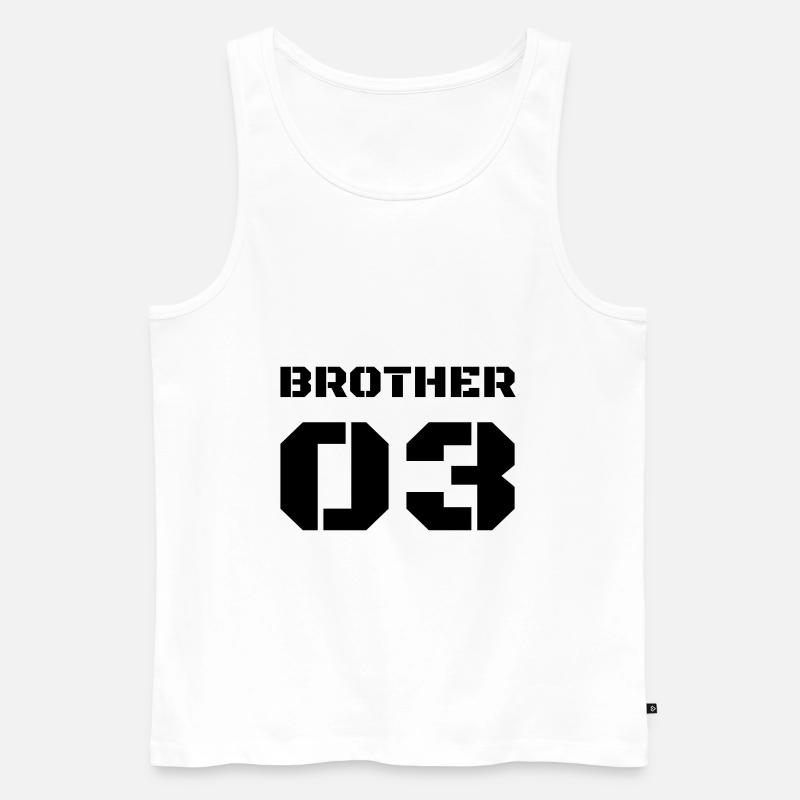3. Bruder - Brother 03 - Männer Premium Bio Tank Top - Weiß