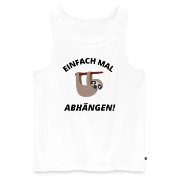 Just hang out sloth - Men's Premium Organic Tank Top - white - Front - Michal (187cm)