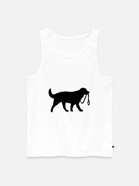 Dog with leash - Men's Premium Organic Tank Top - white