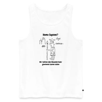 Homo Sapiens Hätte der Neandertaler gewinnen solle - Männer Premium Bio Tank Top - Weiß - Vorne - AI Model Male 178 light (178cm)