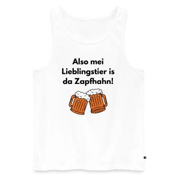 Also mei Lieblingstier is da Zapfhahn - Männer Premium Bio Tank Top - Weiß - Vorne - AI Model Male 178 light (178cm)
