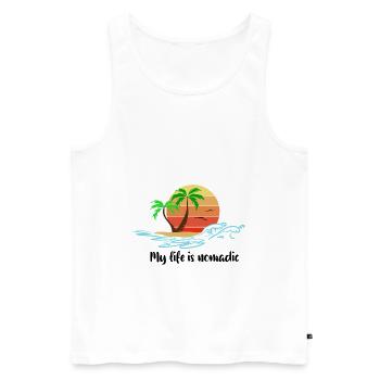 Ma vie est - Débardeur bio Premium Homme - blanc - Devant - Michal (187cm)