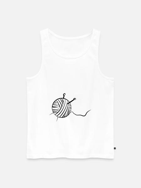 Wolle Stricken Wollknäuel - Männer Premium Bio Tank Top - Weiß