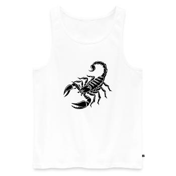Skorpion - Giftstachel - Artenschutz - Lebensraum - Männer Premium Bio Tank Top - Weiß - Vorne - Michal (187cm)