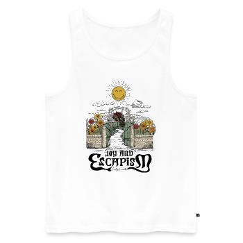 SmileyWorld Blühender Garten Mit Lächelnder Sonne - Männer Premium Bio Tank Top - Weiß - Vorne - Michal (187cm)