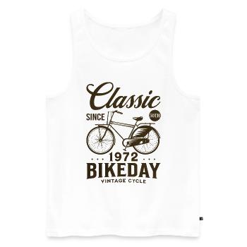 Cycliste 1972 Vélo 50 Ans Anniversaire - Débardeur bio Premium Homme - blanc - Devant - Michal (187cm)