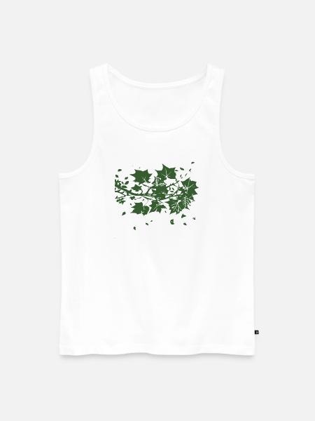 Efeu Silhouette Scherenschnitt - Männer Premium Bio Tank Top - Weiß