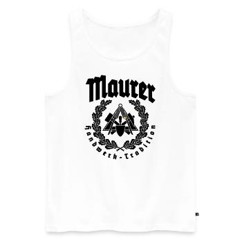 Maurer Handwerk Zunftwappen - Männer Premium Bio Tank Top - Weiß - Vorne - Michal (187cm)
