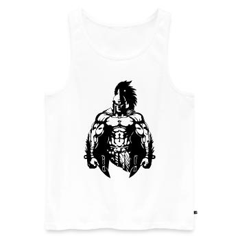Spartaner Krieger Muskeln Sparta - Männer Premium Bio Tank Top - Weiß - Vorne - Michal (187cm)