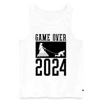 Game Over 2024 Mariage - Débardeur bio Premium Homme - blanc - Devant - Michal (187cm)